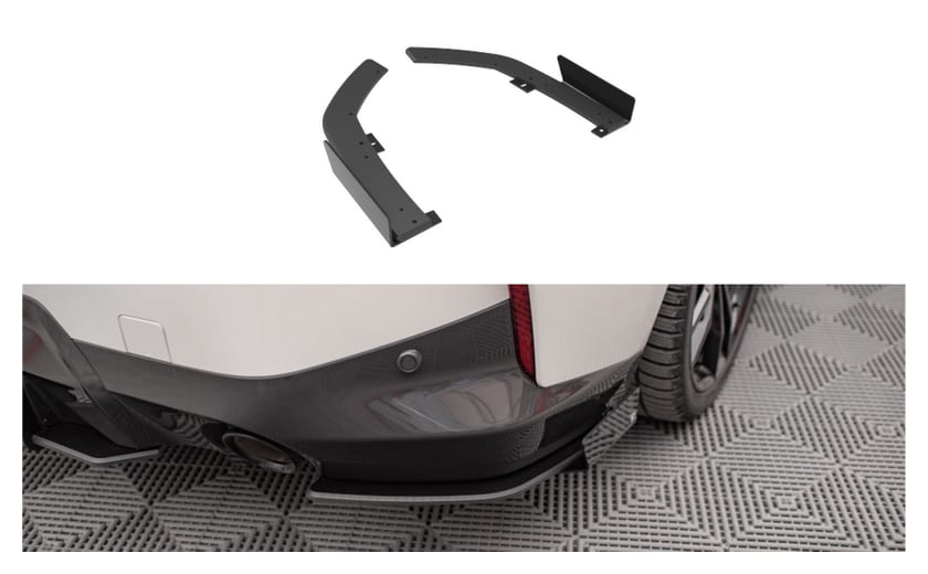 Splitter BMW 2 G42 M-Pack Tył Boczne Street Pro Black-Red + Gloss Flaps