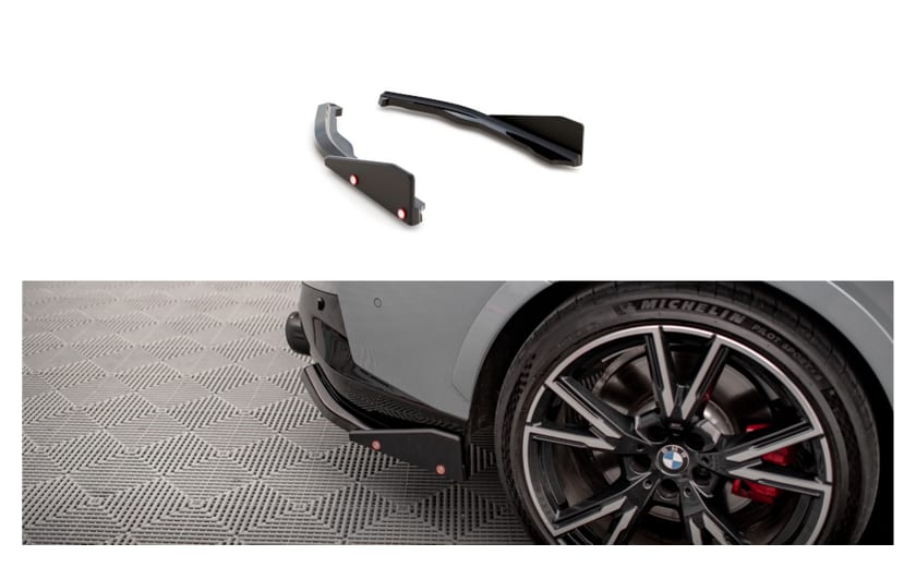 Splitter BMW 2 G42 M-Pack Tył Boczne v.2 + Flaps Gloss Black