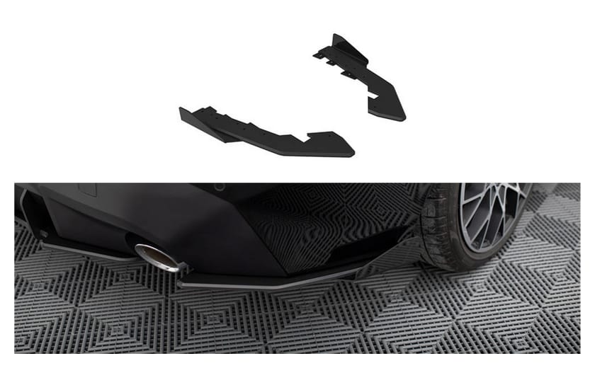 Splitter BMW 2 G42 Tył Boczne Street Pro Black-Red + Gloss Flaps