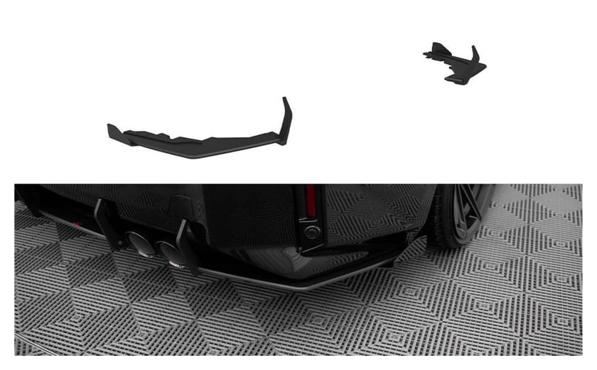 Splitter BMW 2 G87 M-Pack Tył Boczne Street Pro v.1 Black-Red + Gloss Flaps