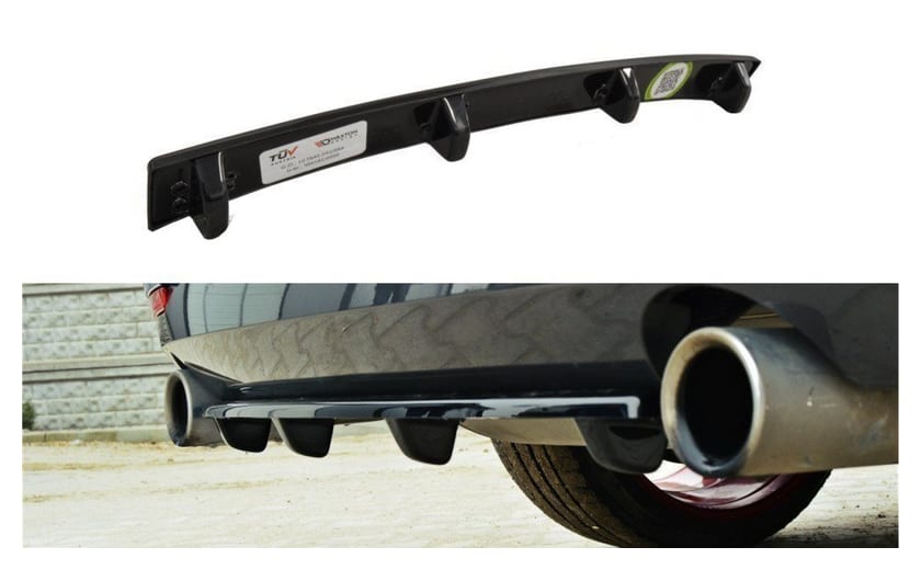 Splitter BMW 4 F32 F36 F33 M-Pack Tył Środkowy z Dyfuzorem Gloss Black
