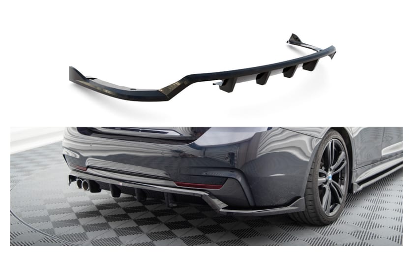 Splitter BMW 4 F32 F36 F33 M-Pack Tył Środkowy z Dyfuzorem