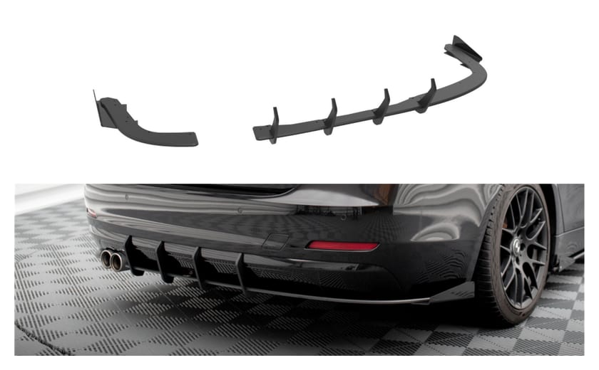 Splitter BMW 4 F36 Tył Boczne Street Pro Red + Gloss Flaps