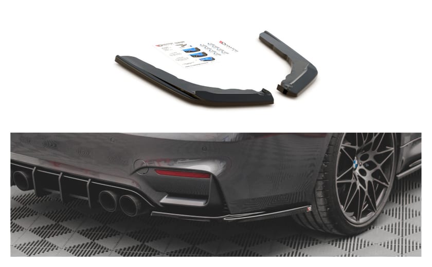 Splitter BMW 4 F82 M-Pack Tył Boczne v.2 Gloss Black