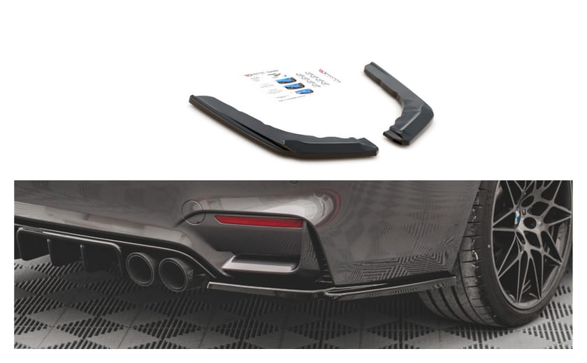 Splitter BMW 4 F82 M-Pack Tył Boczne v.3 Gloss Black