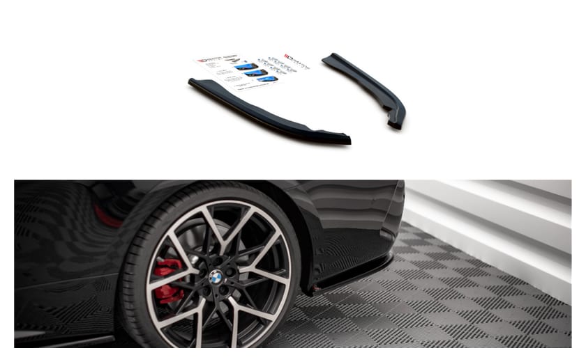 Splitter BMW 4 G22 M-Pack Tył Boczne v.1 Gloss Black
