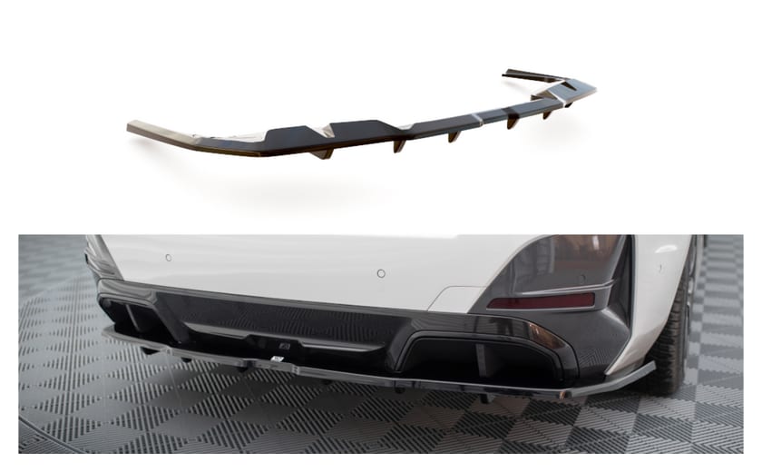 Splitter BMW 4 G26 M-Pack Tył Środkowy z Dyfuzorem v.1 Gloss Black