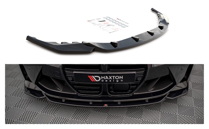 Splitter BMW 4 G82 3 G80 M-Pack przód v.2 Gloss Black