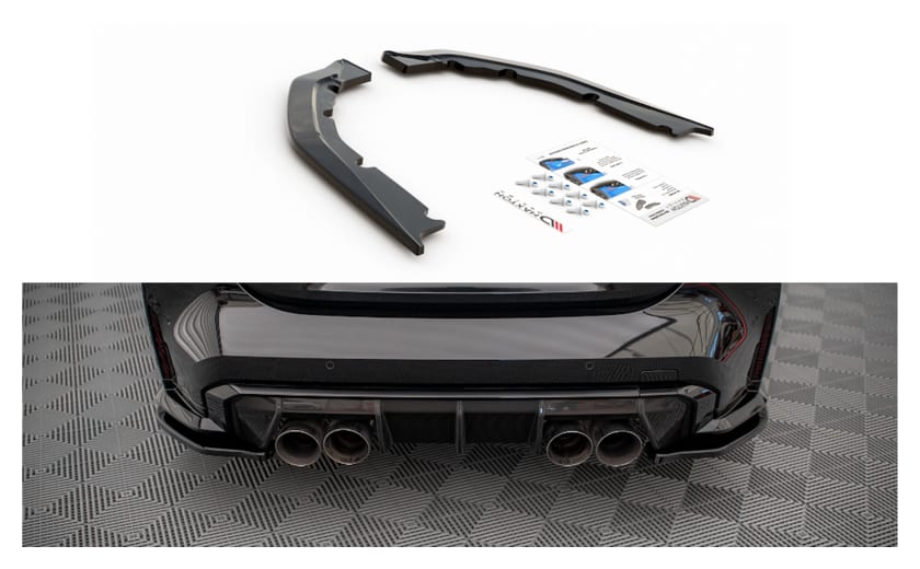 Splitter BMW 4 G82 M-Pack Tył Boczne v.1 Gloss Black