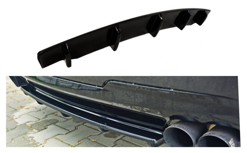 Splitter BMW 5 F11 M-Pack Tył Środkowy 2 podwójne końcówki wydechu Gloss Black