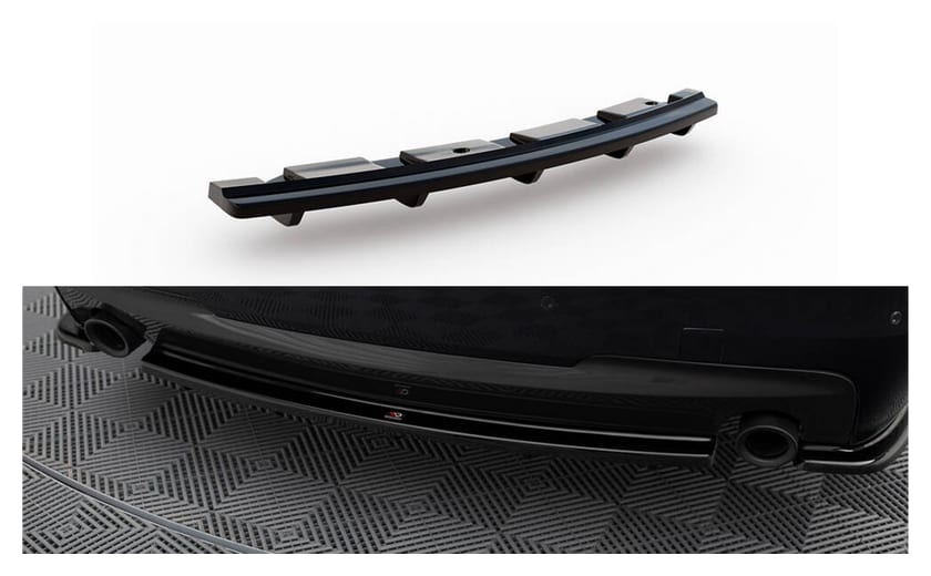 Splitter BMW 5 F11 M-Pack Tył Środkowy 2 pojedyncze końcówki wydechu Gloss Black