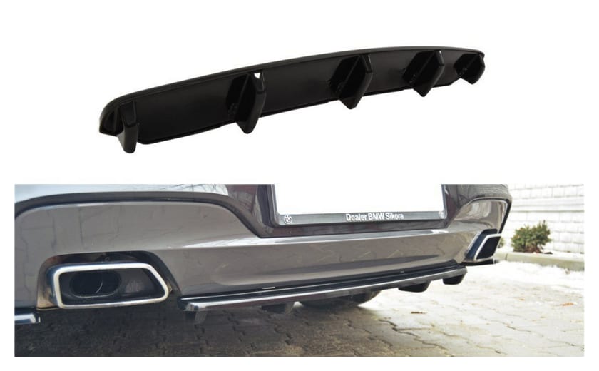 Splitter BMW 6 F06 M-Pack Tył Środkowy z Dyfuzorem Gloss Black