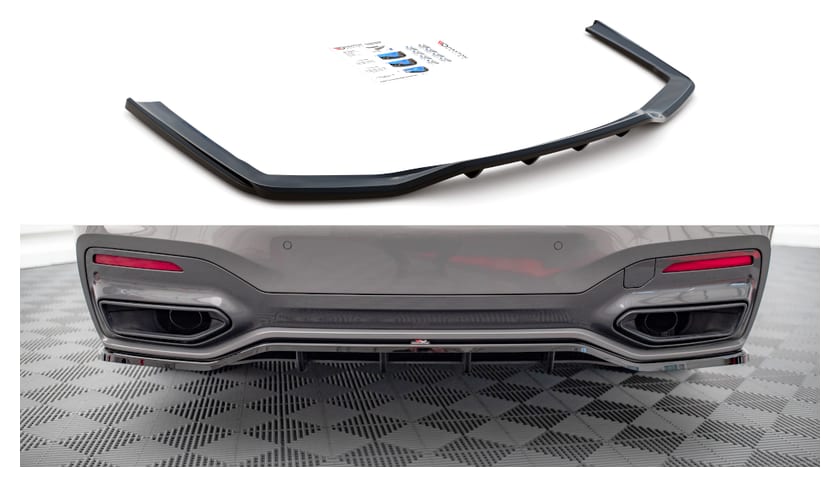 Splitter BMW 7 G11 Facelift M-Pack Tył Środkowy z Dyfuzorem Gloss Black
