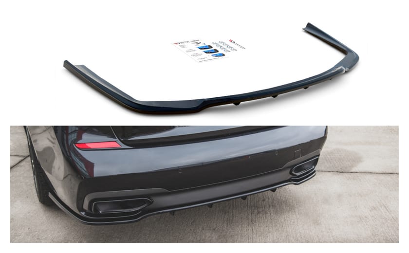 Splitter BMW 7 G11 M-Pack Tył Środkowy z Dyfuzorem Gloss Black