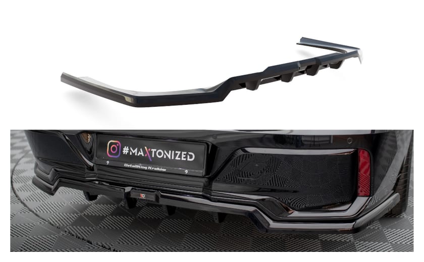 Splitter BMW 7 G70 M-Pack Tył Środkowy z Dyfuzorem Gloss Black
