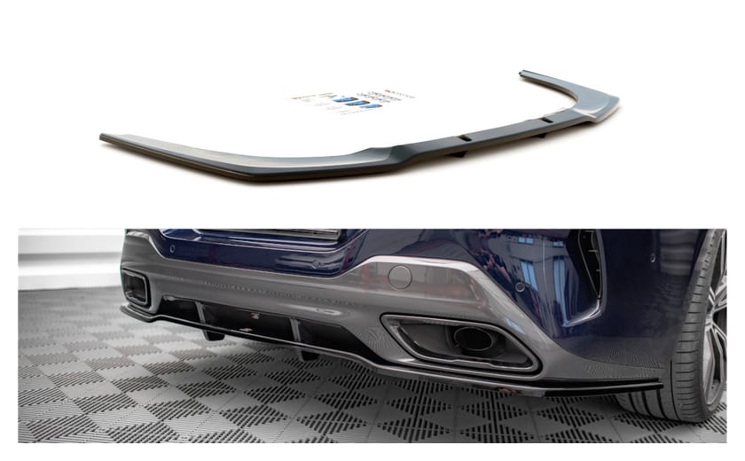 Splitter BMW 8 G16 M-Pack Tył Środkowy z Dyfuzorem Gloss Black