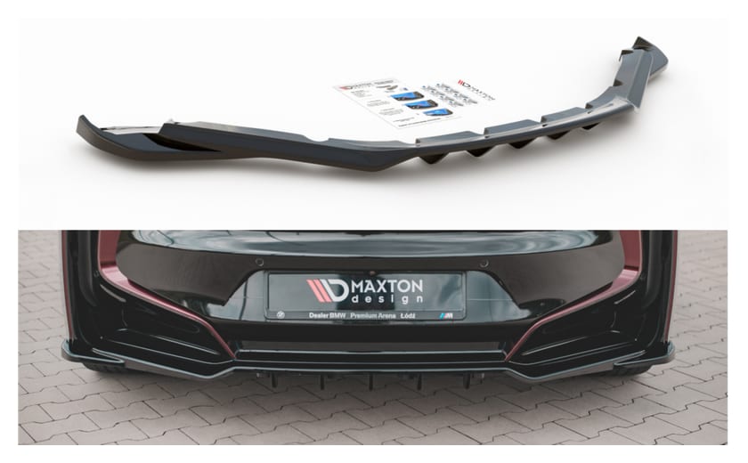 Splitter BMW i8 I12 Tył Środkowy z Dyfuzorem Gloss Black