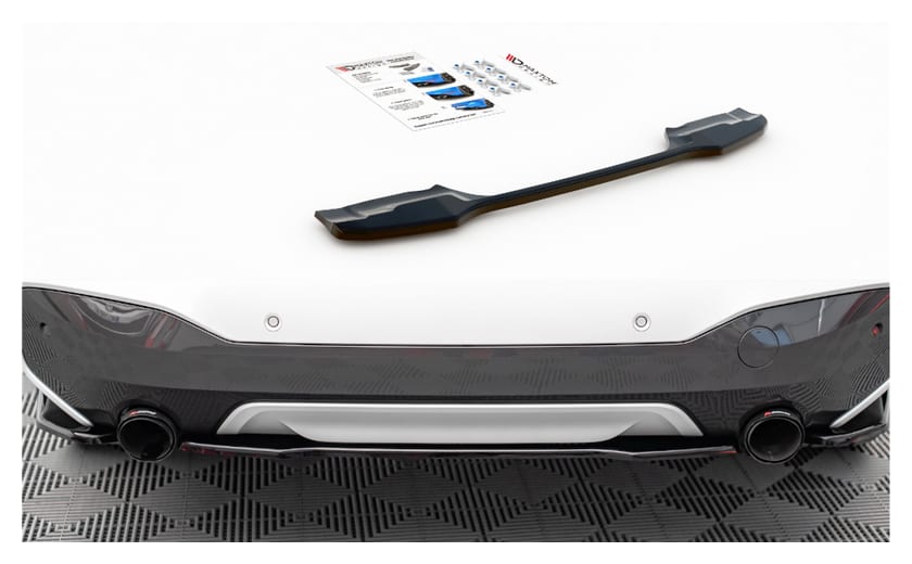 Splitter BMW X1 F48 M-Pack Tył Środkowy Gloss Black