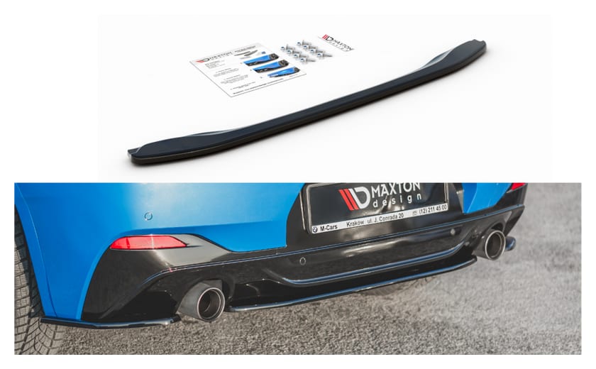 Splitter BMW X2 F39 M-Pack Tył Środkowy Gloss Black