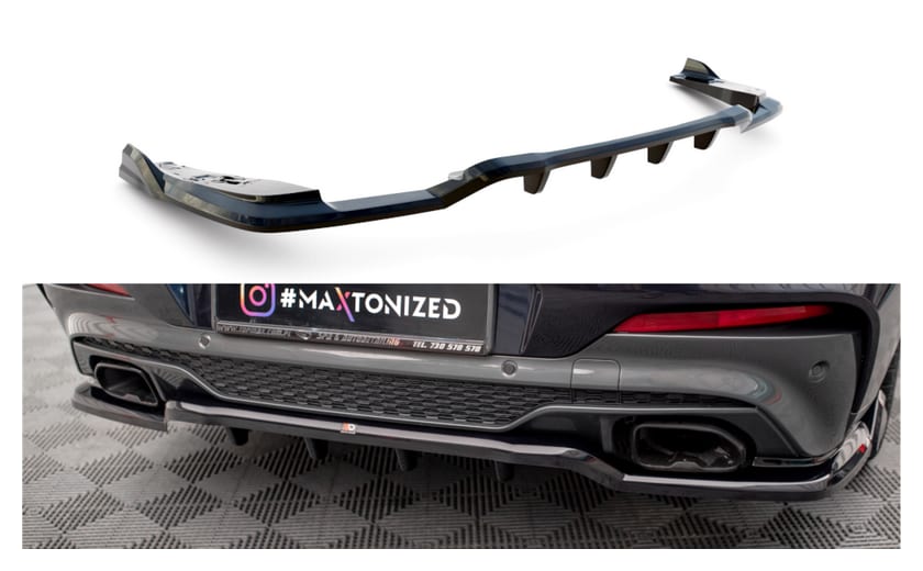 Splitter BMW X4 G02 M-Pack Tył Środkowy z Dyfuzorem v.2