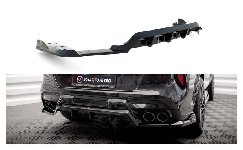Splitter BMW X6 F86 M-Pack Tył Środkowy z Dyfuzorem Gloss Black