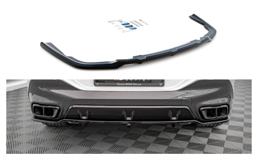 Splitter BMW X6 G06 M-Pack Tył Środkowy z Dyfuzorem v.1 Gloss Black