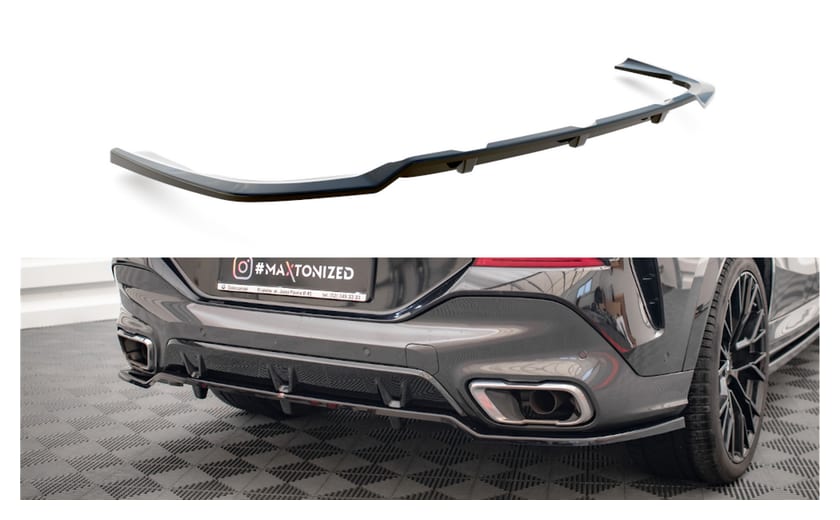 Splitter BMW X6 G06 M-Pack Tył Środkowy z Dyfuzorem v.2 Gloss Black