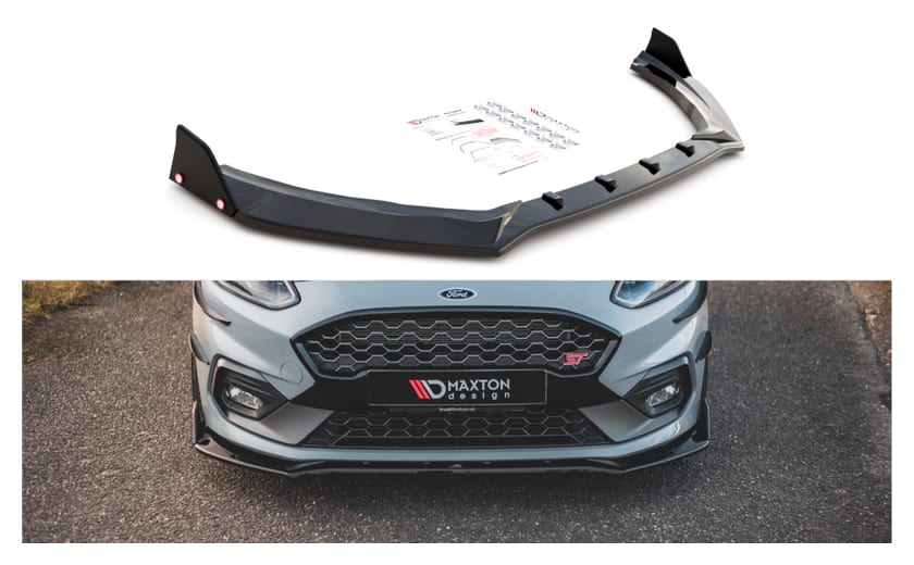 Splitter Ford Fiesta VI ST przód v.4 + flaps Gloss Black