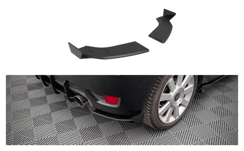Splitter Ford Fiesta VI ST Tył Boczne Street Pro Black-Red + Gloss Flaps