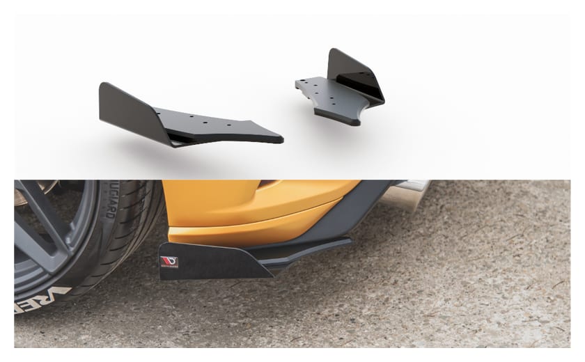 Splitter Ford Focus IV ST Tył Boczne Racing Durability Black + Gloss Flaps