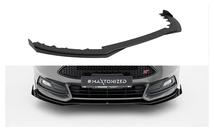 Splitter Ford Focus ST Mk3 Facelift Przód Street Pro Black + Gloss Flaps
