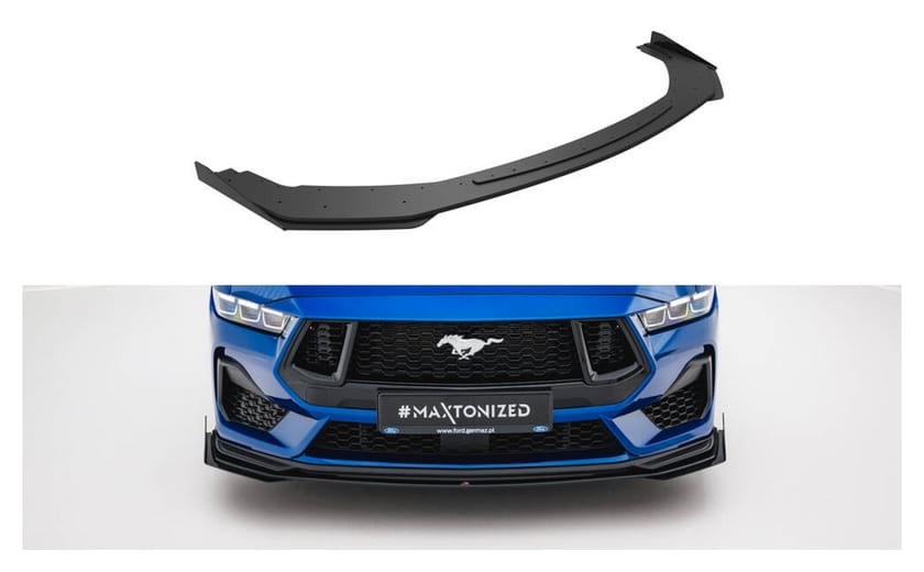 Splitter Ford Mustang GT Mk7 Przód Street Pro Black-Red + Gloss Flaps