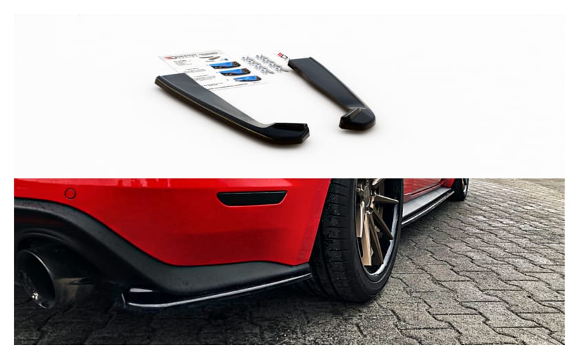 Splitter Ford Mustang VI Facelift Tył Boczne Gloss Black