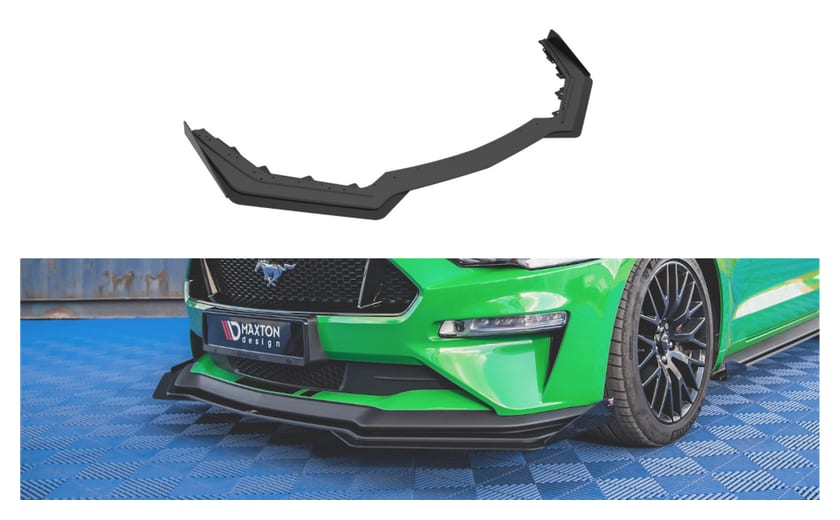 Splitter Ford Mustang VI GT Facelift Przód Pro v.1 + flaps Black-Red