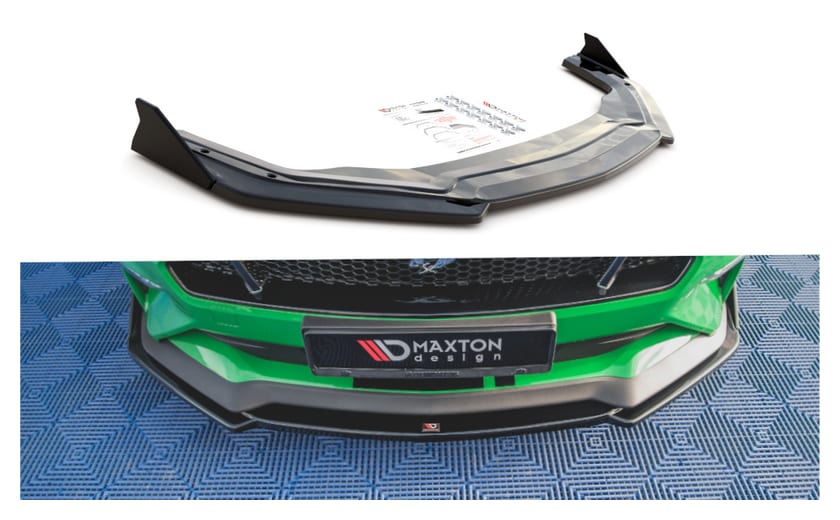 Splitter Ford Mustang VI GT Facelift przód v.2 + flaps Gloss Black