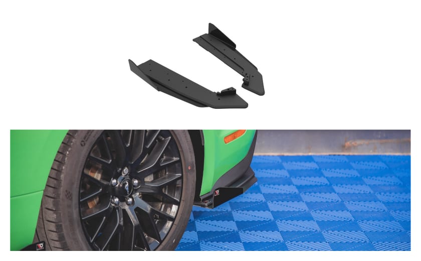 Splitter Ford Mustang VI GT Facelift Tył Boczne Street Pro v.1 Black + Gloss Flaps