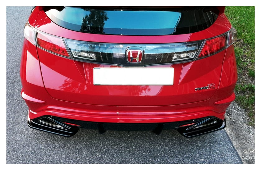 Splitter Honda Civic VIII Type-R Tył Boczne Gloss Black