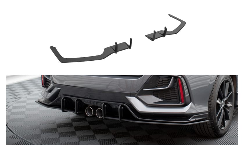 Splitter Honda Civic X Facelift Sport Tył Boczne Street Pro Black