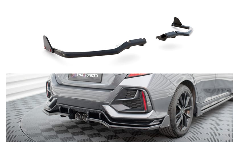 Splitter Honda Civic X Facelift Sport Tył Środkowy z Dyfuzorem + Flaps