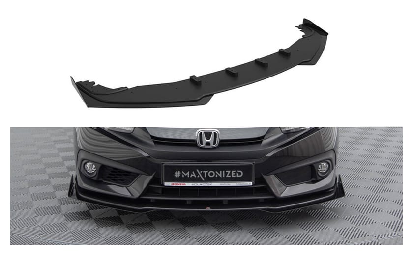 Splitter Honda Civic X Przód Pro + flaps Black