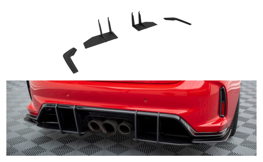 Splitter Honda Civic XI Type-R Tył Boczne Street Pro Black-Red