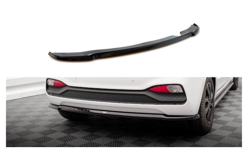 Splitter Hyundai I20 II Facelift Tył Środkowy Gloss Black