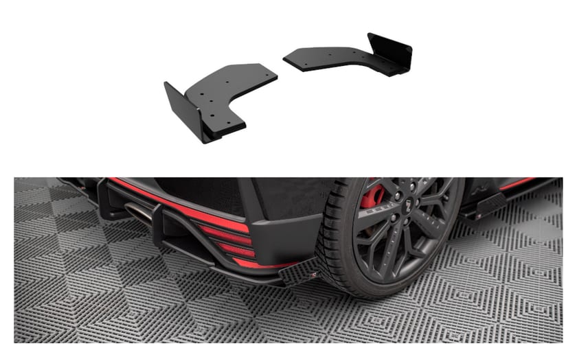 Splitter Hyundai I20 N III Tył Boczne Street Pro Black + Gloss Flaps