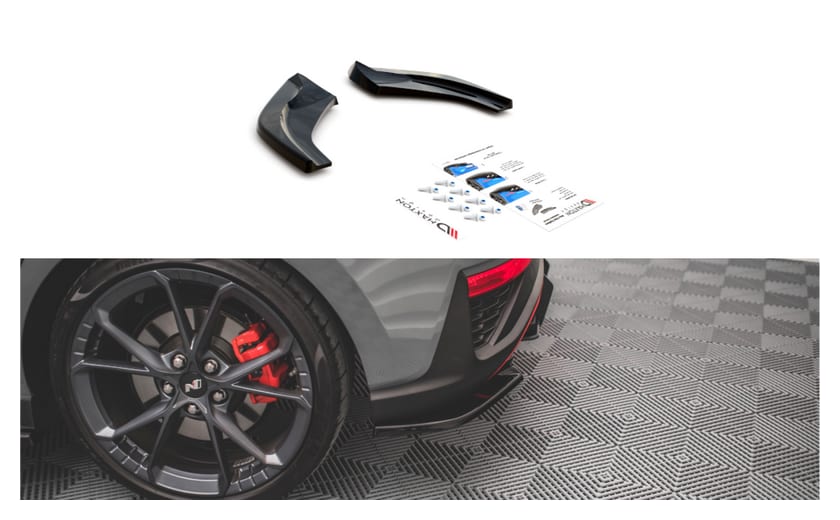 Splitter Hyundai I30 III Facelift N Tył Boczne v.2 Gloss Black