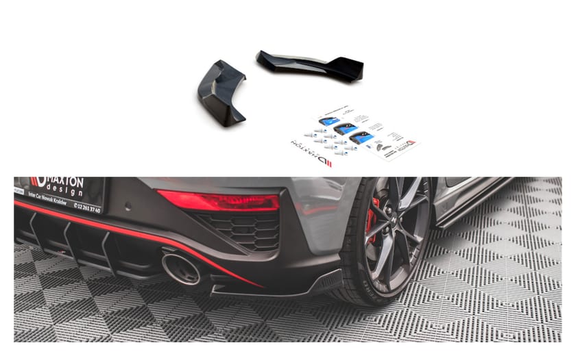 Splitter Hyundai I30 III Facelift N Tył Boczne v.3 Gloss Black
