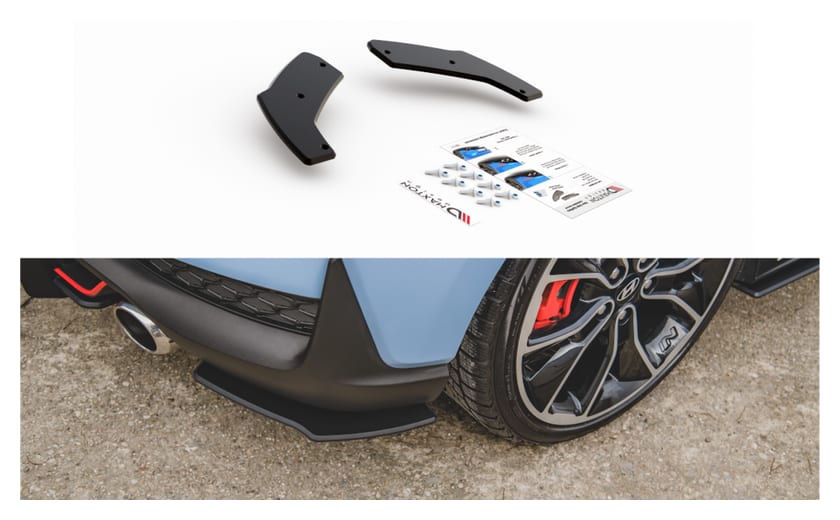 Splitter Hyundai I30 III N Tył Boczne Racing Durability Black-Red