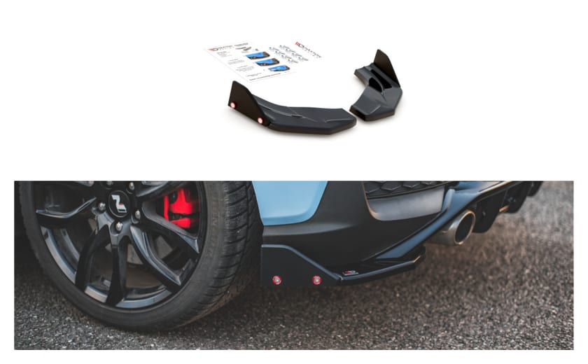 Splitter Hyundai I30 III N Tył Boczne v.7 + Flaps Gloss Black