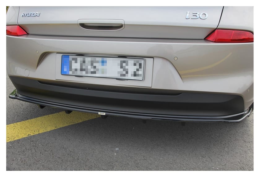Splitter Hyundai i30 III Tył Środkowy z Dyfuzorem Gloss Black