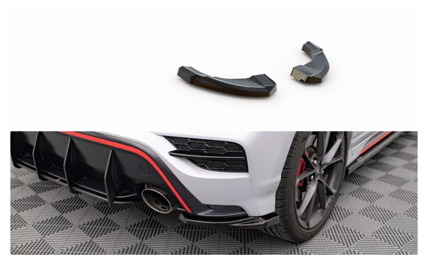 Splitter Hyundai Kona Mk1 Tył Boczne Gloss Black v.1