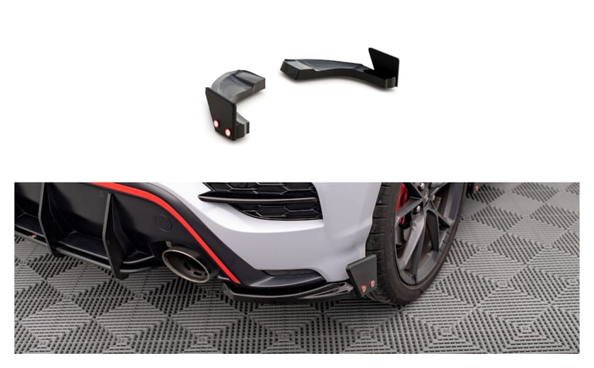 Splitter Hyundai Kona N Mk1 Tył Boczna Flaps Gloss Black v.1